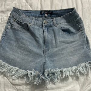 Boomboom Light Blue frayed Denim Shorts (9)